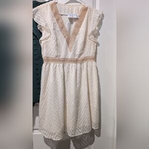 SHEIN Cream and Gold Mini Dress